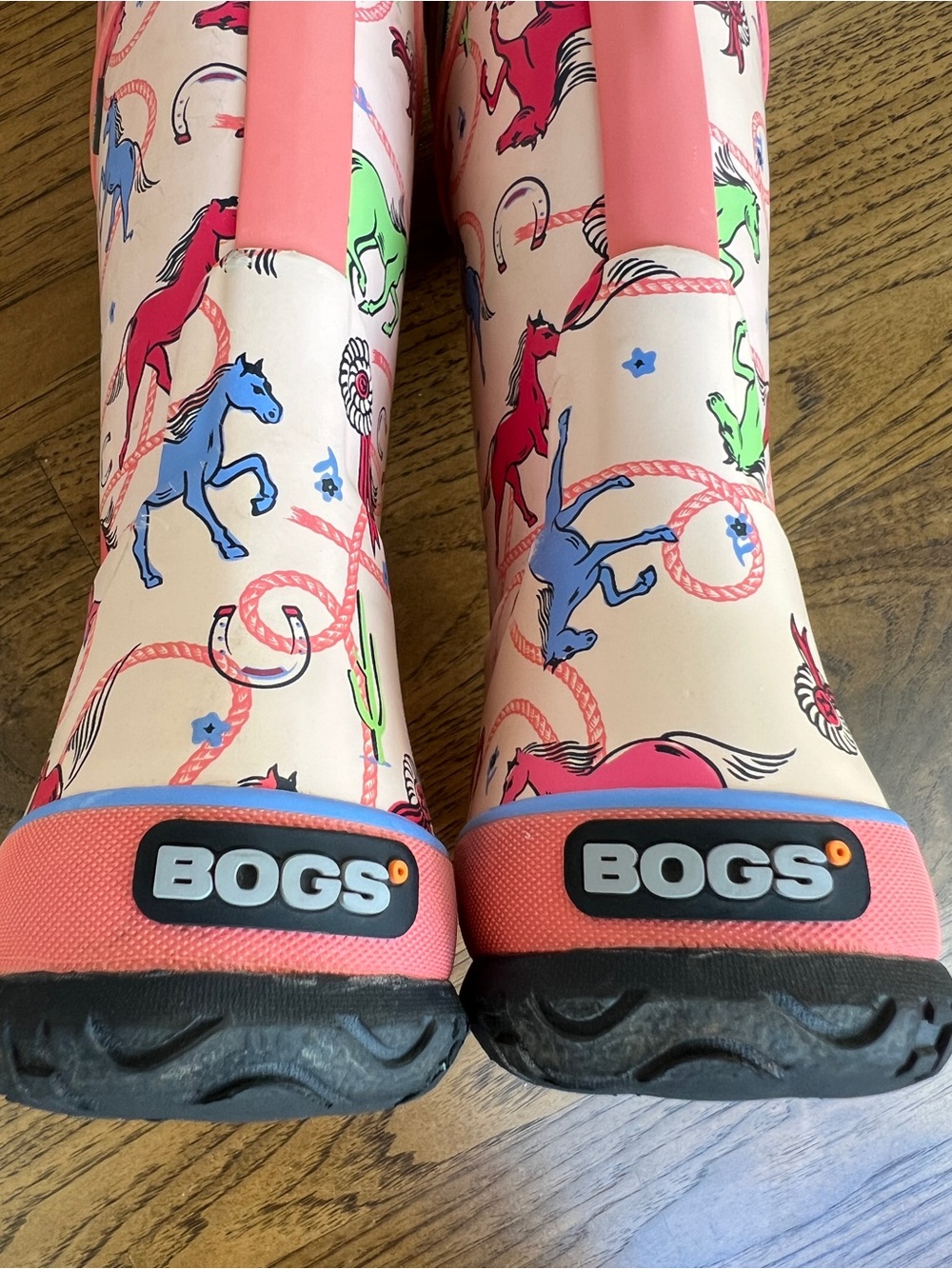 EUC Girls Pink Horse Bogs Rain Boots - 11 - Picture 10 of 11